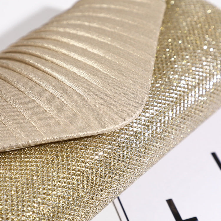 Simple Square Pleated Ladies Dinner Party Bag Bridesmaid Bridal Wedding Banquet Bag(Champagne)