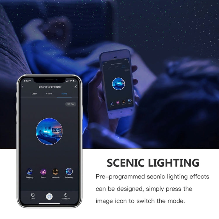 WiFi Graffiti Smart Circular Star Projection Light Home Theater Atmosphere Light(UK Plug)