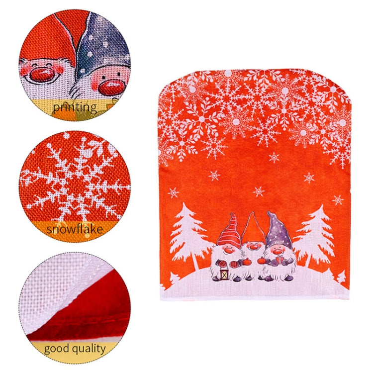 Christmas Cartoon Forest Snowflake Chairs Cover Decorative Supplies, Cartoon Forest Red, Cartoon Forest Gray