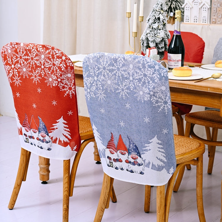 Christmas Cartoon Forest Snowflake Chairs Cover Decorative Supplies, Cartoon Forest Red, Cartoon Forest Gray
