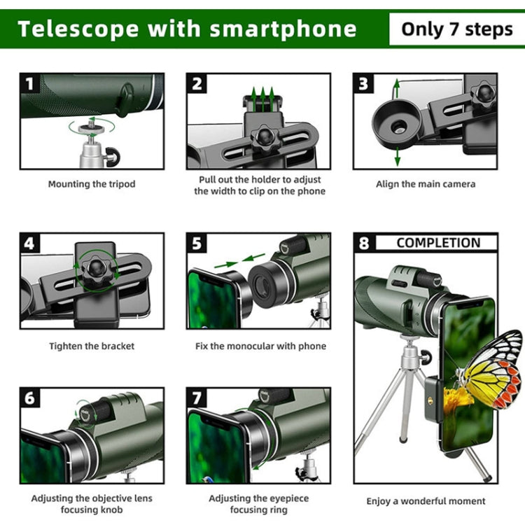 40X60 Outdoor  High Power HD Monocular (Standard+Universal Clip+Tripod)