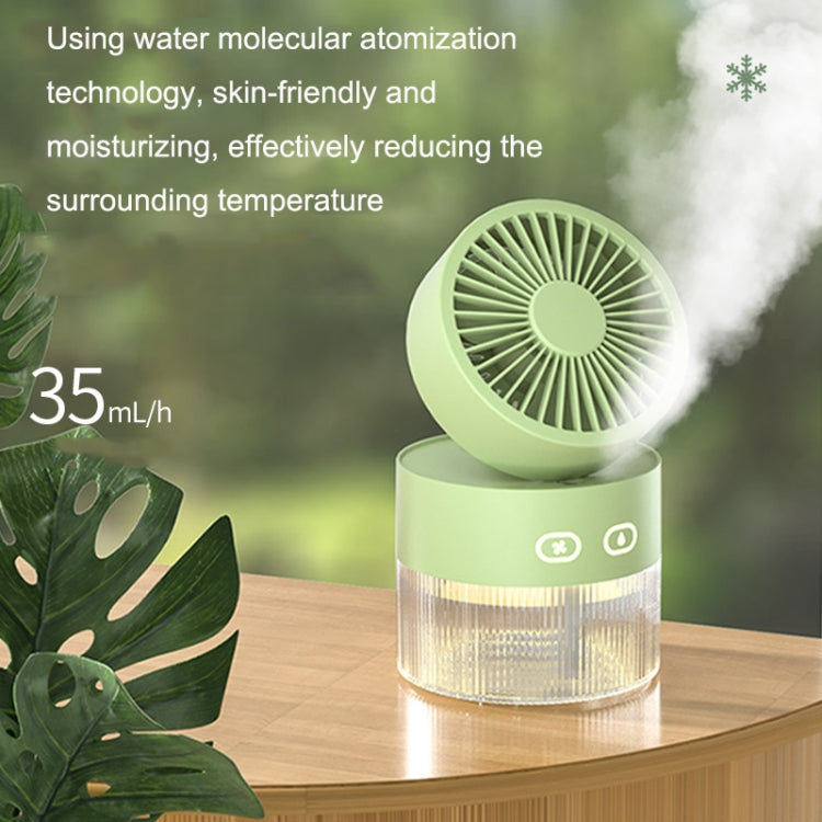 OM008 Desktop Foldable Spray Humidification Mini USB Water Cooling Fan(Mousse Green)