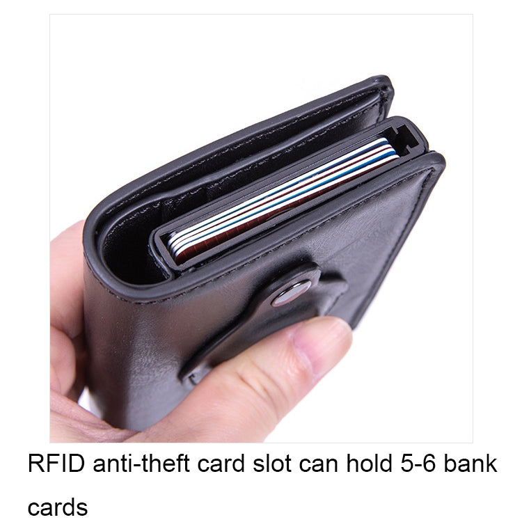 X-80 RFID Anti-theft Brushed Leather Card Holder For AirTag 2nd Gen / AirTag 1st Gen, Black, Blue, Coffee, Apricot, Carbon Fiber Black
