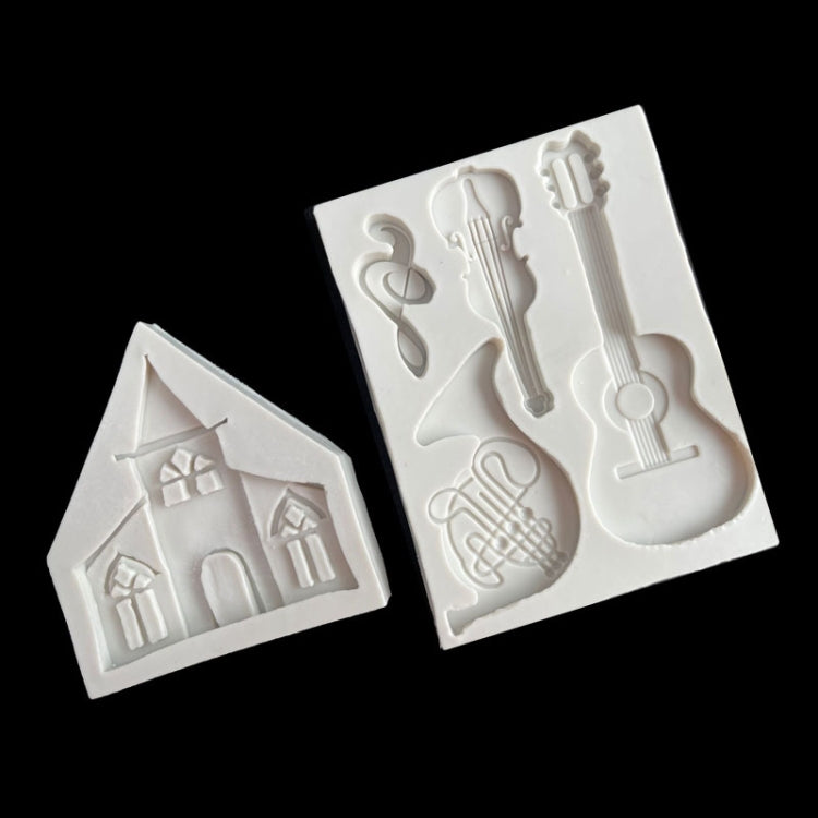 Castle Musical Silicone Mold Chocolate Fondant Cake Decor, Style:, Specification: Rectangle