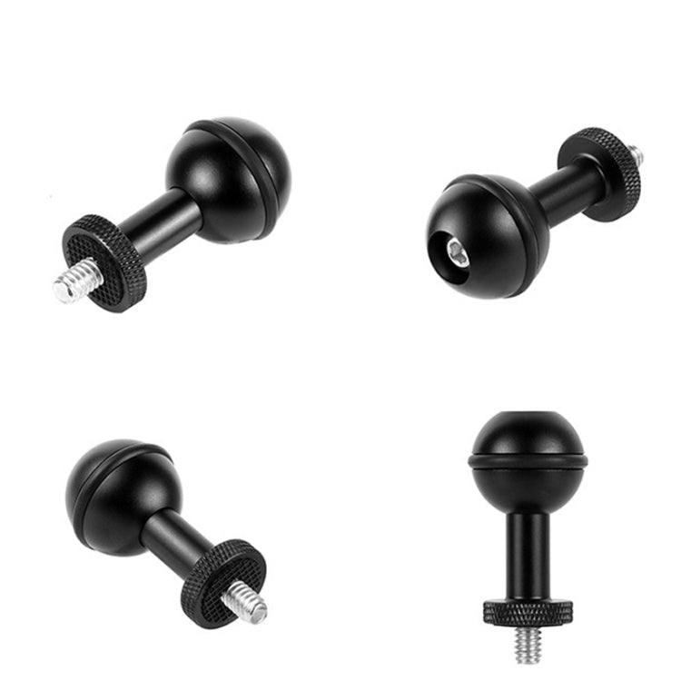 Ball Head Adapter Adjustable Screw Fixed Mount  Camera Underwater Diving Photography Lights Bracket, 1/4 Inch Red, 1/4 Inch  Black, M5 Screw Black