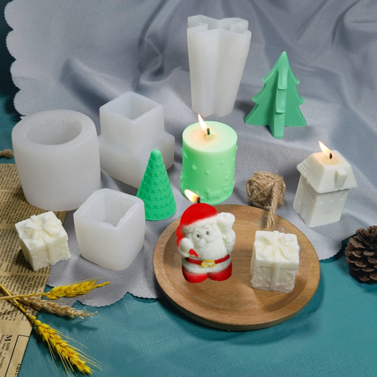 DIY Christmas Candle Aromatherapy Gypsum Silicone Mold, Shape:, Santa, Simple Christmas Tree, Triangular Christmas Tree, Christmas Gift, Single Stereo, Snow House 3, Single Christmas Cylinder, Origami Christmas Tree, 8 Cone Contest Christmas Tree      ...