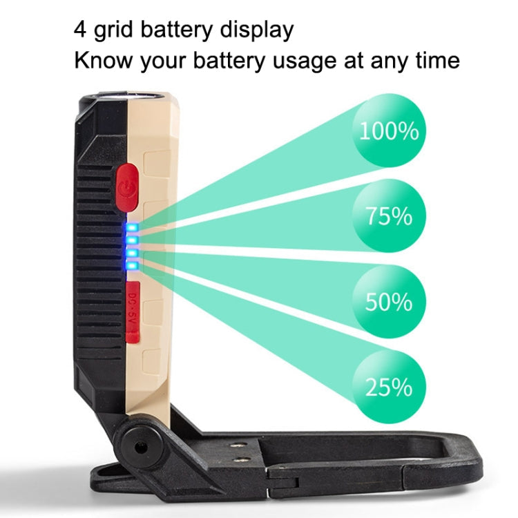 COB Work Light USB Charging Hook Emergency Flashlight Maintenance Lamp, Style:, W598A 8 Hole, W598B Small, W599A 10 Hole, W599B Large