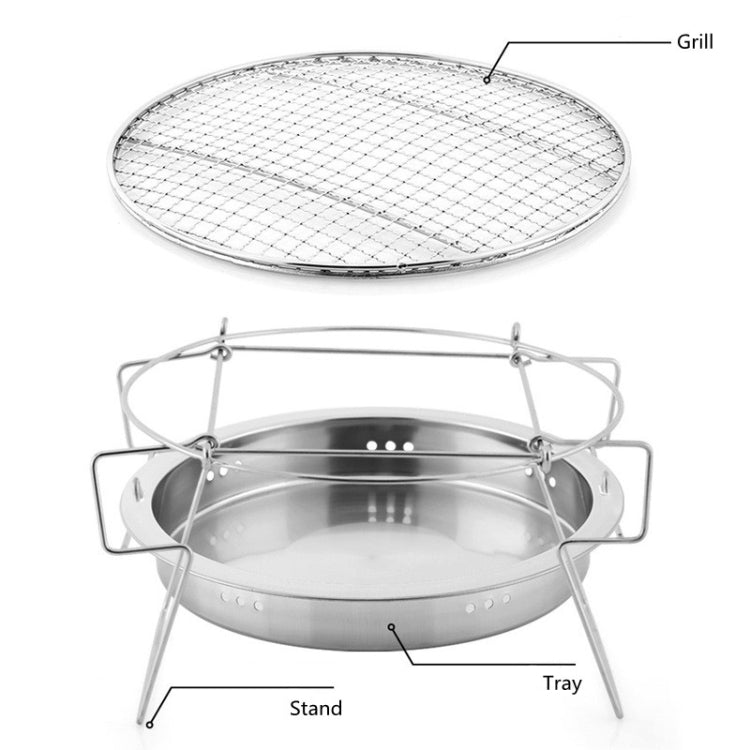 RG_011 Outdoor Round Folding Stainless Steel Barbecue Grill, Size: 22 x 14cm