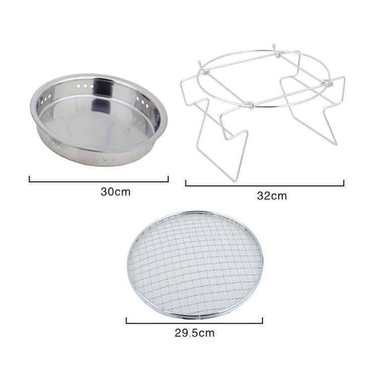 RG_011 Outdoor Round Folding Stainless Steel Barbecue Grill, Size: 30 x 19.5cm