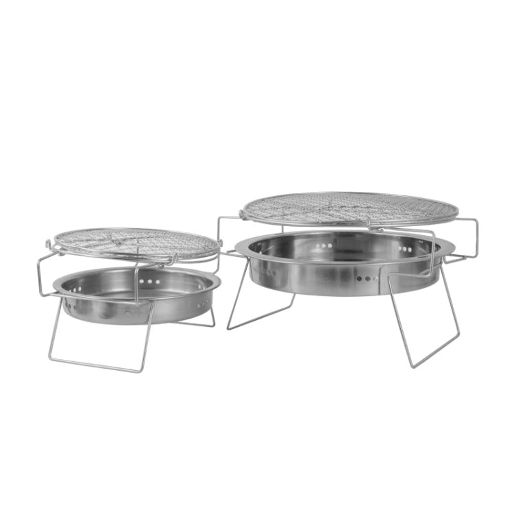 RG_011 Outdoor Round Folding Stainless Steel Barbecue Grill, Size: 30 x 19.5cm