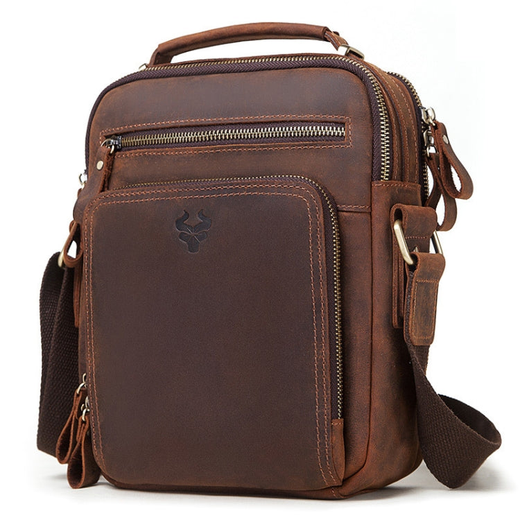 HUMERPAUL MH573 Men Shoulder Bag Leather Messengers Bag(Brown)