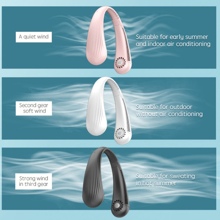 Lazy Hanging Neck Fan Bladeless Silent Sports Fan,Model: T36 Black 3000 mAh