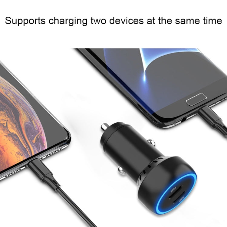 IBD352 Aluminum Alloy Dual Interface Car Charger, Spec: Double QC3.0 36W