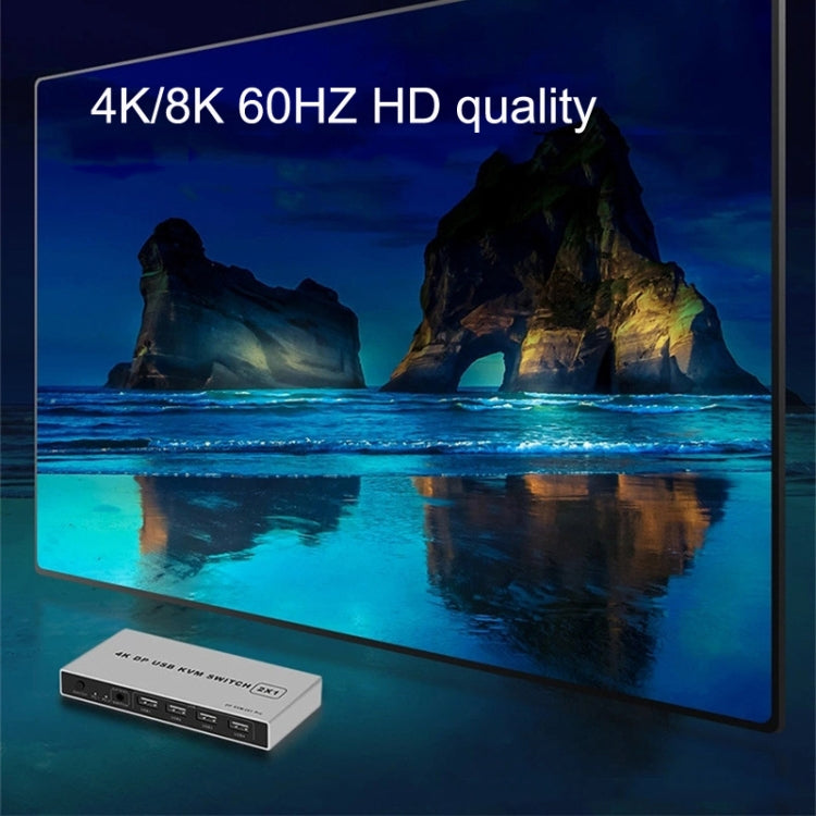 4K KYSW59 60HZ DP USB KVM Switch 2-in-1 Computer Sharing Device