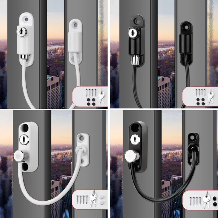 Children High-rise Anti-fall Safety Lock Window Push Limiter, Color: White (Enhanced)