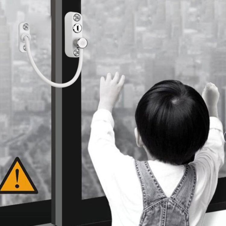 Children High-rise Anti-fall Safety Lock Window Push Limiter, Color: White (Enhanced)