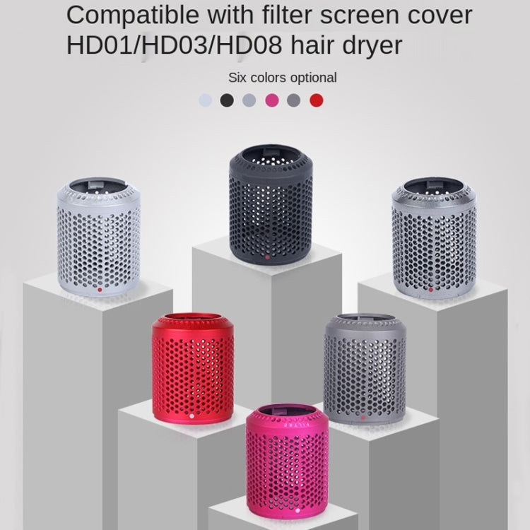 2 PCS Outer Cover Dust Filter for Dyson Hair Dryer HD01/HD03/HD08(Rose Red)
