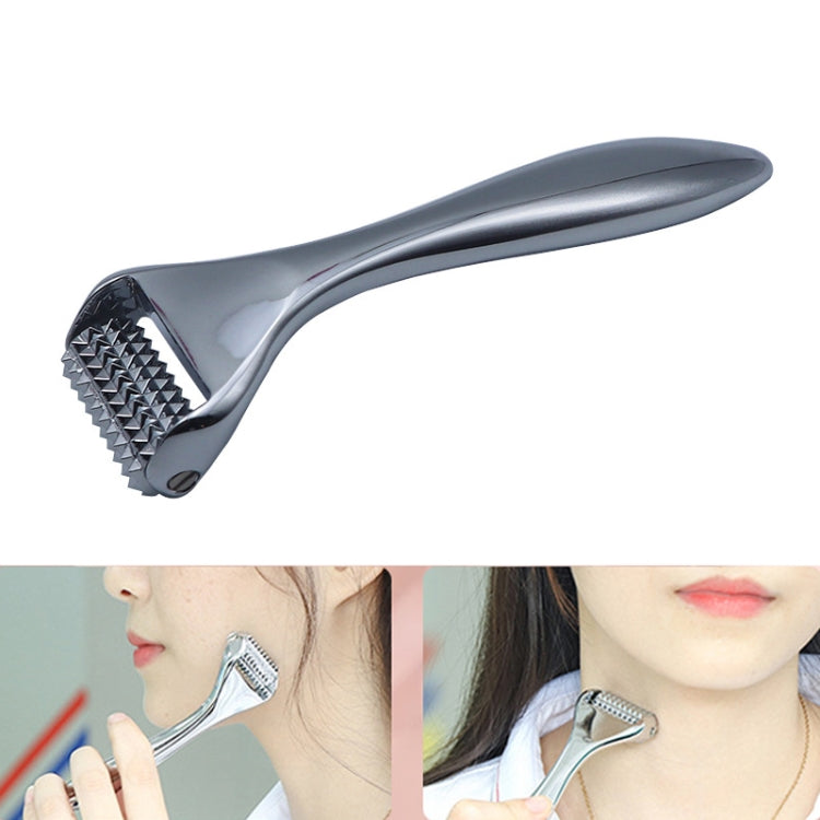 Face Slimming Instrument Roller Metal Barbed Facial Massager(Silver)