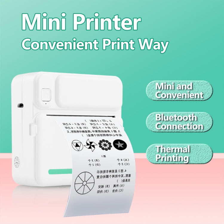 C19 200DPI Student Homework Printer Bluetooth Inkless Pocket Printer Pink Sticker x 5