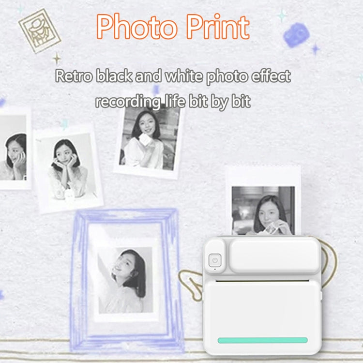 C19 200DPI Student Homework Printer Bluetooth Inkless Pocket Printer Pink Sticker x 5