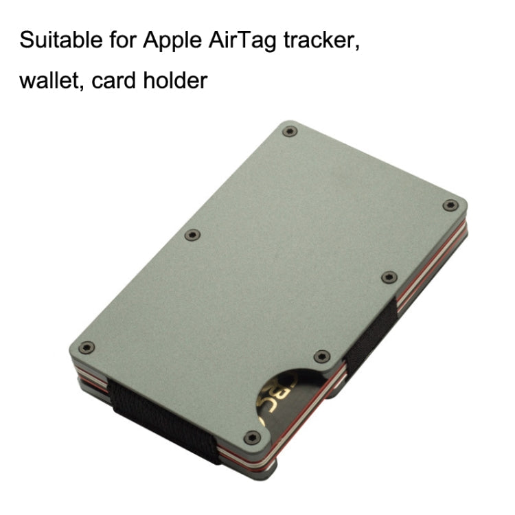 ZDL-05 Tracker Protection Organizer Metal Card Holder For AirTag 2nd Gen / AirTag 1st Gen, Army Green, Black, Grey, Light Blue