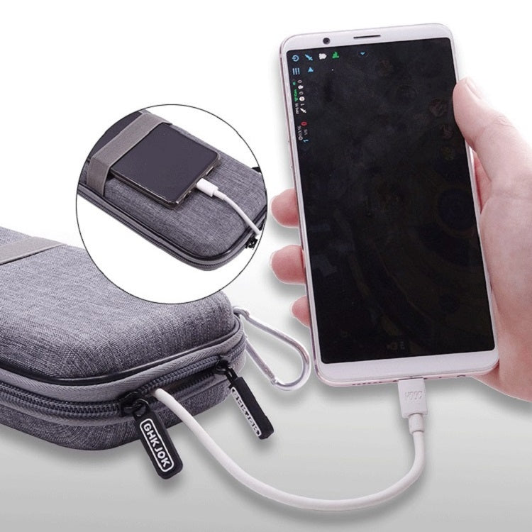 Mobile Phone Power Bank Data Cable EVA Storage Bag(Black)