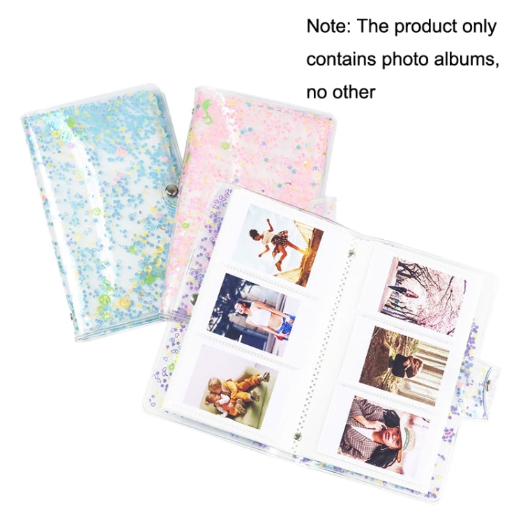 CAIUL 3 Inch PVC Photo Album Large Capacity Collection Commemorative Book, Purple Stream Sand, Pink Stream Sand, Blue Stream Sand, Golden Stars, Cute Daisy
