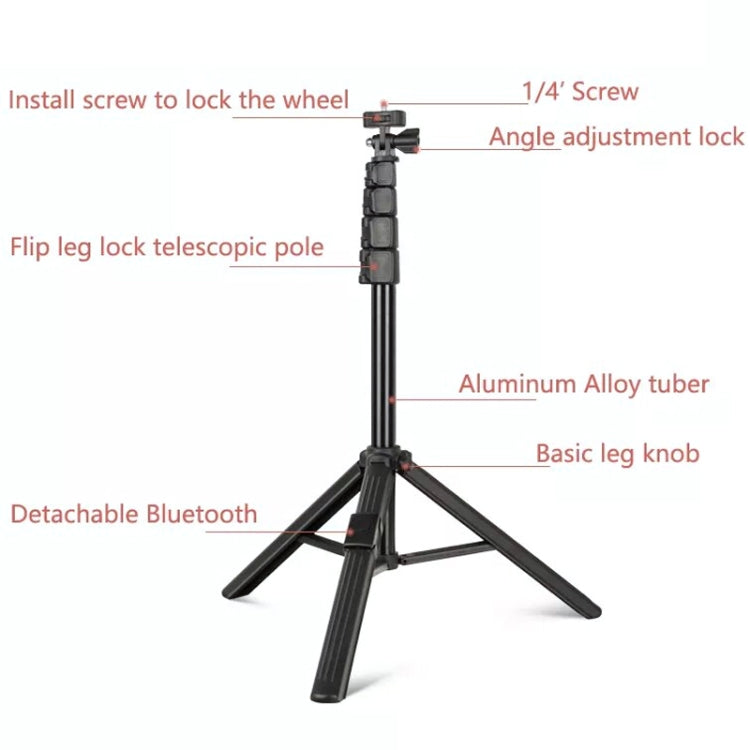 QingZhuangShiDai ZP100B Aluminum Alloy Floor Phone Stand Live Bluetooth Phone Selfie Stick
