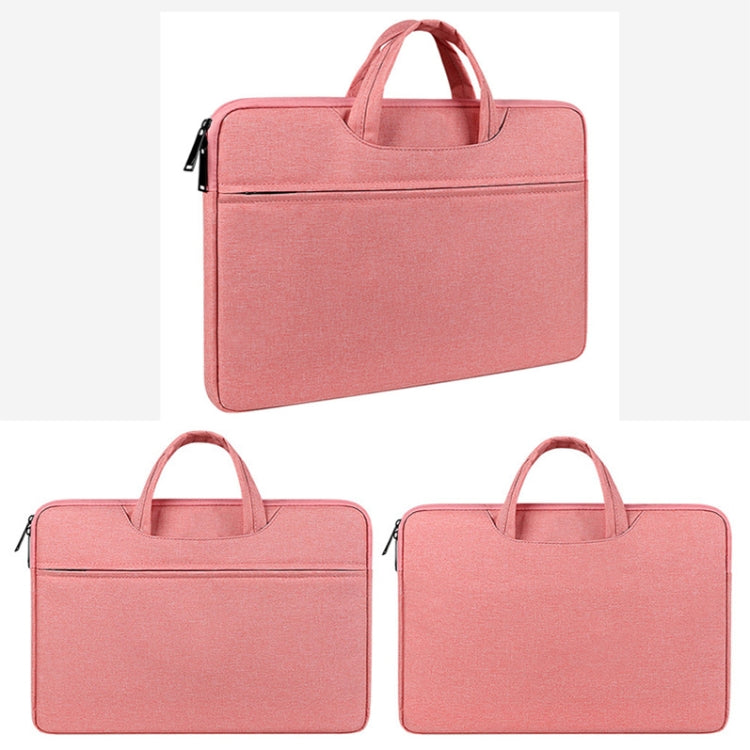 ST01 Large-Capacity Waterproof Shock-Absorbing Laptop Handbag, Size: 14.1-15.4 inches(Lady Pink)