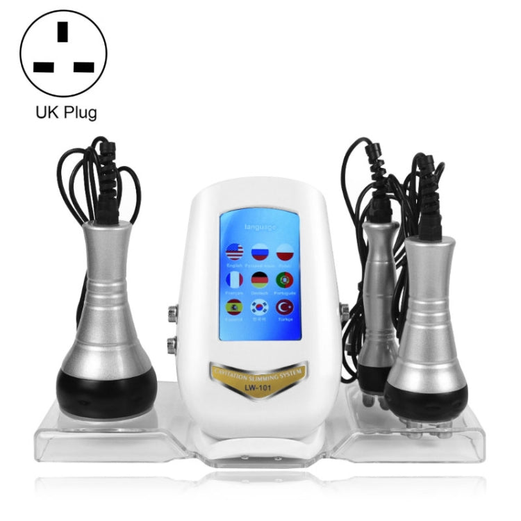 3-in-1 40K Ultrasonic Fat Blasting Device  Radio Frequency Beauty Device Plastic Handle(UK Plug)