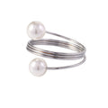 5 PCS Simple Pearl Spring Napkin Buckle Metal Dining Ring(Z1012-2)