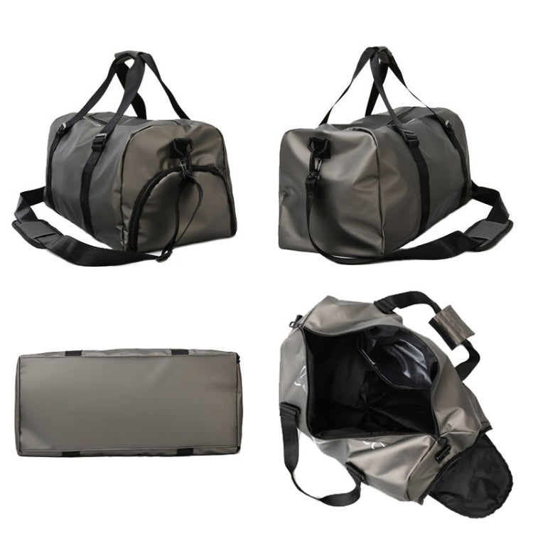B-316 Large Capacity Glossy Waterproof Fitness Bag Luggage Bag(Grey)