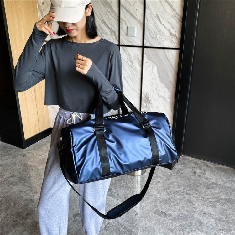 B-316 Large Capacity Glossy Waterproof Fitness Bag Luggage Bag(Grey)