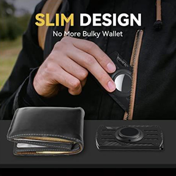 Men Ultra Slim Tracker Card Holder RFID Metal Card Holder for AirTag 2nd Gen / AirTag 1st Gen, Black, Blue, Red