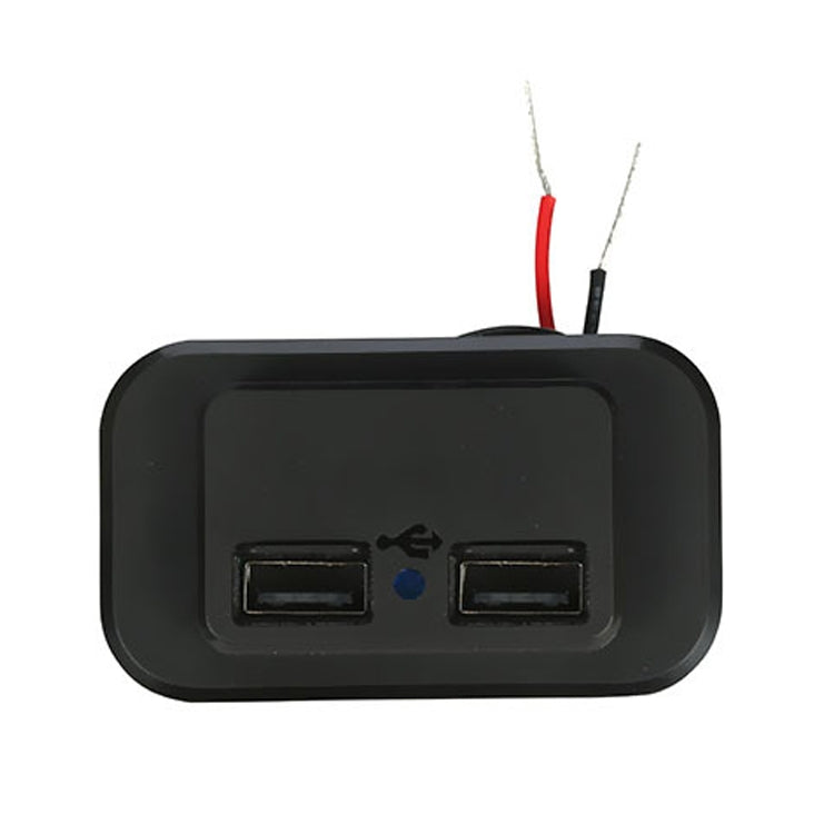 4.8A Punch-Free Automatic Spring Cover RV Bus Modified Dual USB Car Charger, 4.8A