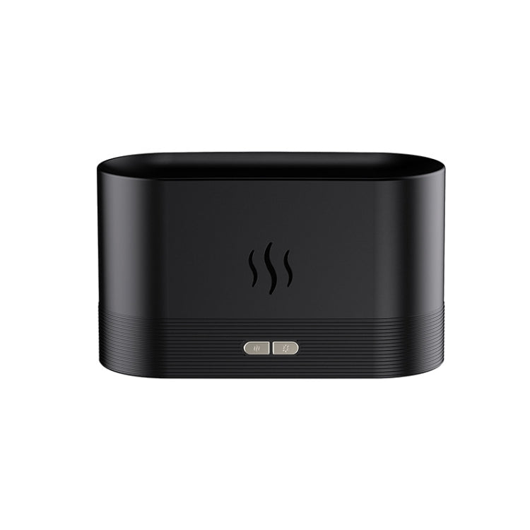 7 Color Flame Aromatherapy Machine Home Office Desk Air Humidifier(Black)