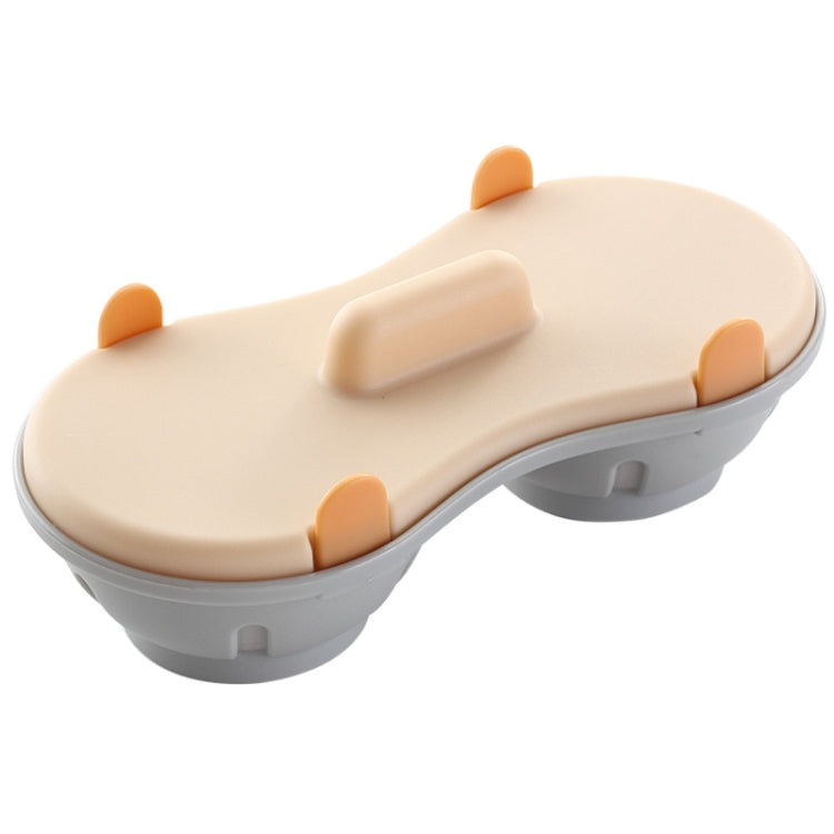 Two-compartment Steamed Egg Box Microwave Steamed Egg Plate  Egg Mold(Orange)