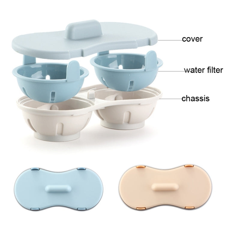 Two-compartment Steamed Egg Box Microwave Steamed Egg Plate  Egg Mold(Orange)