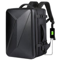 Large-capacity Waterproof Expandable Hard Shell Backpack with USB Charging Hole(162 Black)