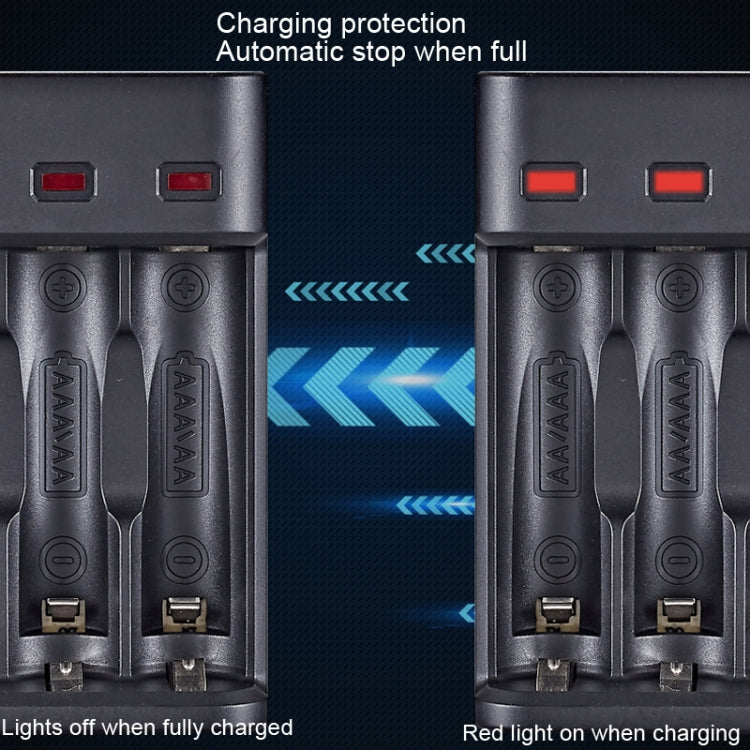 BMAX BH-804U AA AAA Rechargeable Battery Charger – 4-Slot Independent USB
