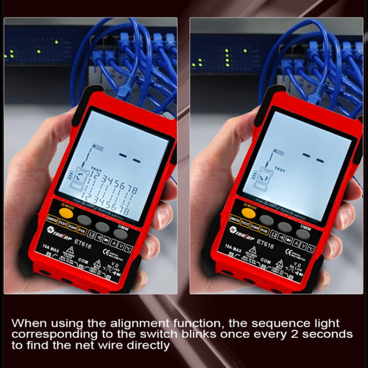 Rechargeable Adjustable Network Cable Tester Wire Tracker POE Cable Tester, ET618 (Red), ET616 (Red)