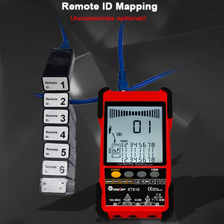 Rechargeable Adjustable Network Cable Tester Wire Tracker POE Cable Tester, ET618 (Red), ET616 (Red)