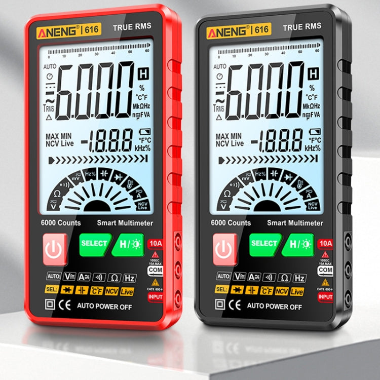 ANENG 616 Automatic High-precision Digital Display Capacitance Multimeter, Color: Red(Color Box)
