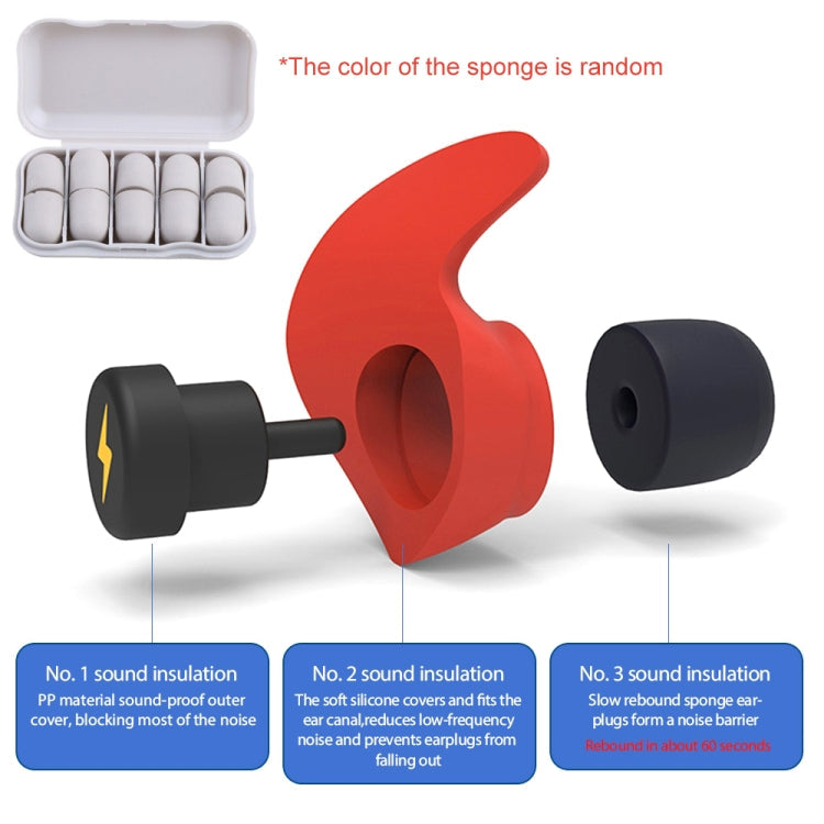 Anti-noise Sleep Earplugs Soundproof Earplugs(Black)