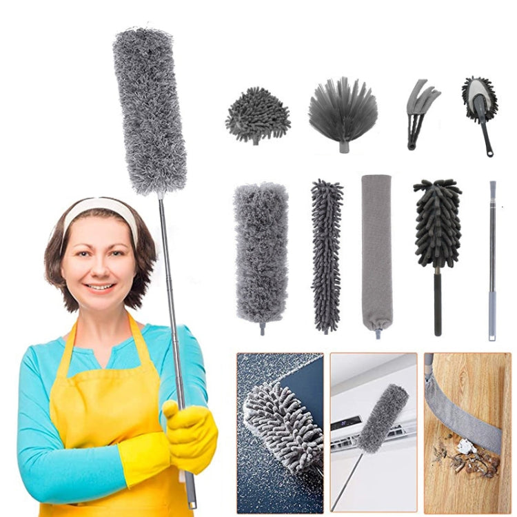 9 In 1 2.5m/100inch Dust Cleaner Sofa Extendable Duster Removal Household Cleaning tools
