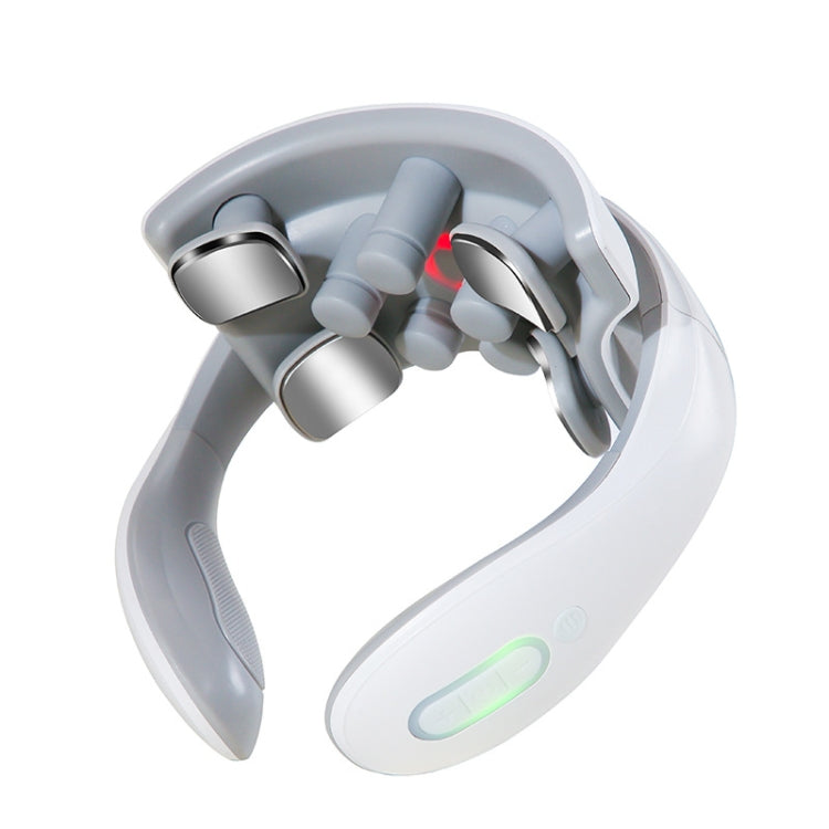 H88 Four Head Neck and Shoulder Massager Vibration Hot compress Physiotherapy Instrument(White)