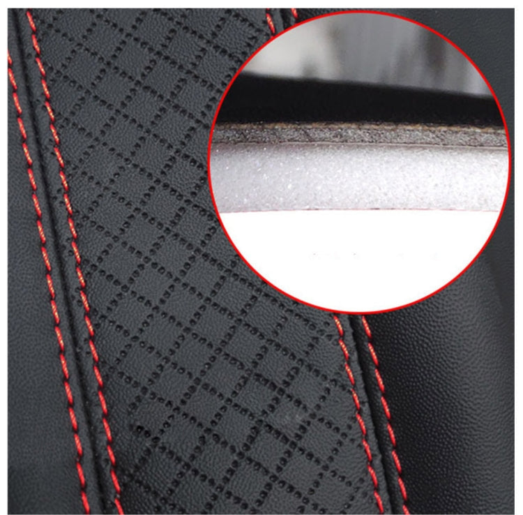 Fiber Leather Embossed Car Seat Belt Shoulder Cover Protector 6.5X23cm(Black Red)