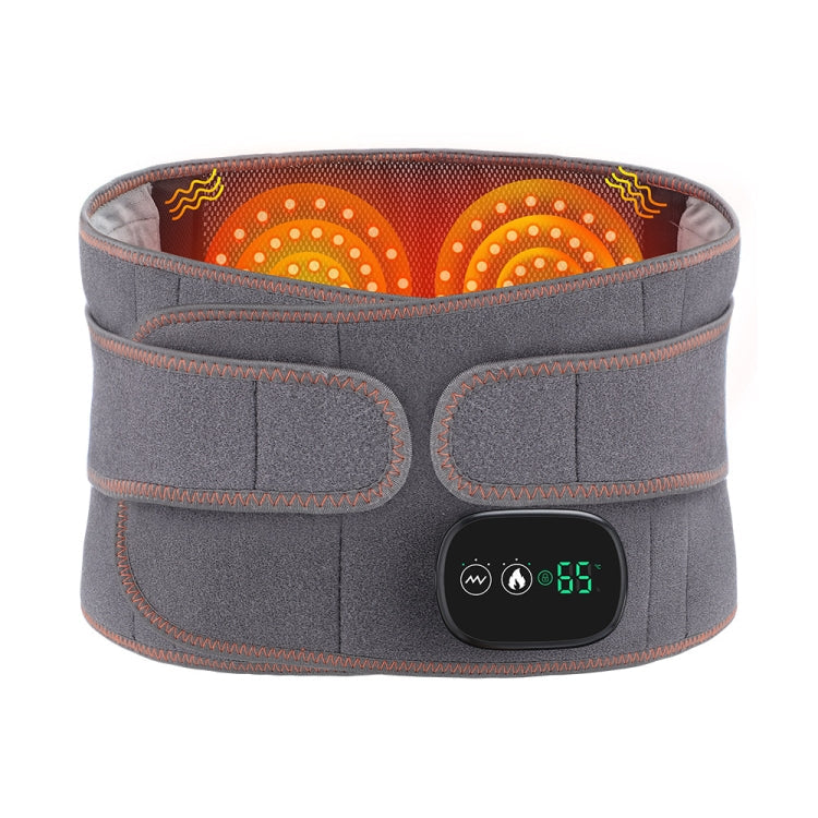 USB Charging Red Light Heating Massage Lumbar Belt Warming Waist Belt(Gray)