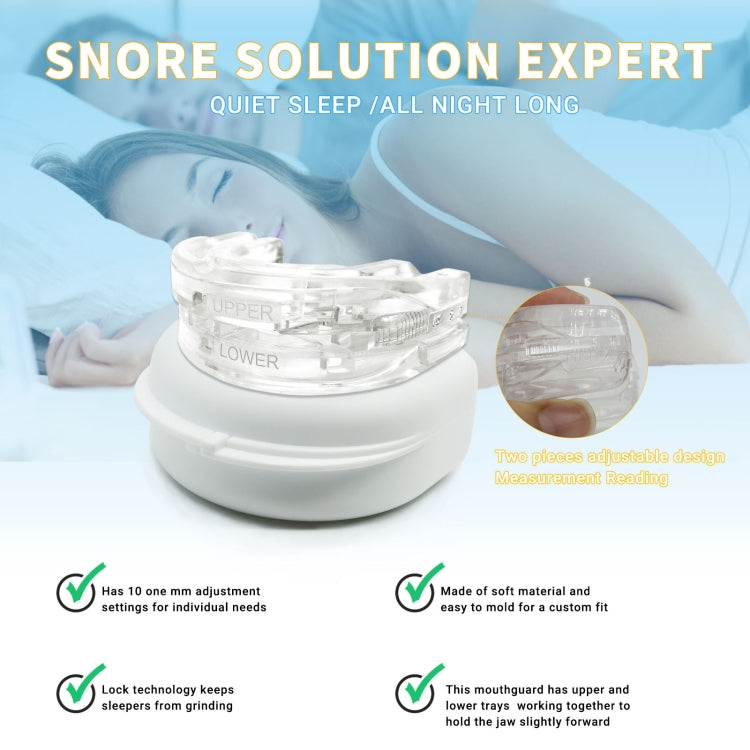 Dental Tray Adjustable Bite Sleep Aid Anti-Snoring Teeth Whitening Sports Braces(White)