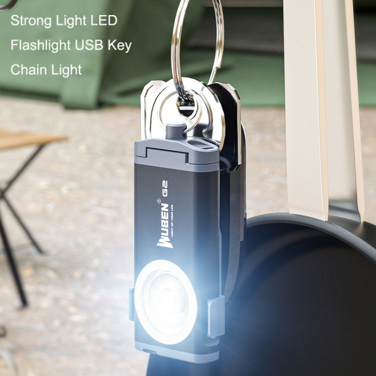 WUBEN G2 Strong Light LED Flashlight USB Outdoor Campers And Household Super Bright Key Chain Light, WUBEN G2 Black